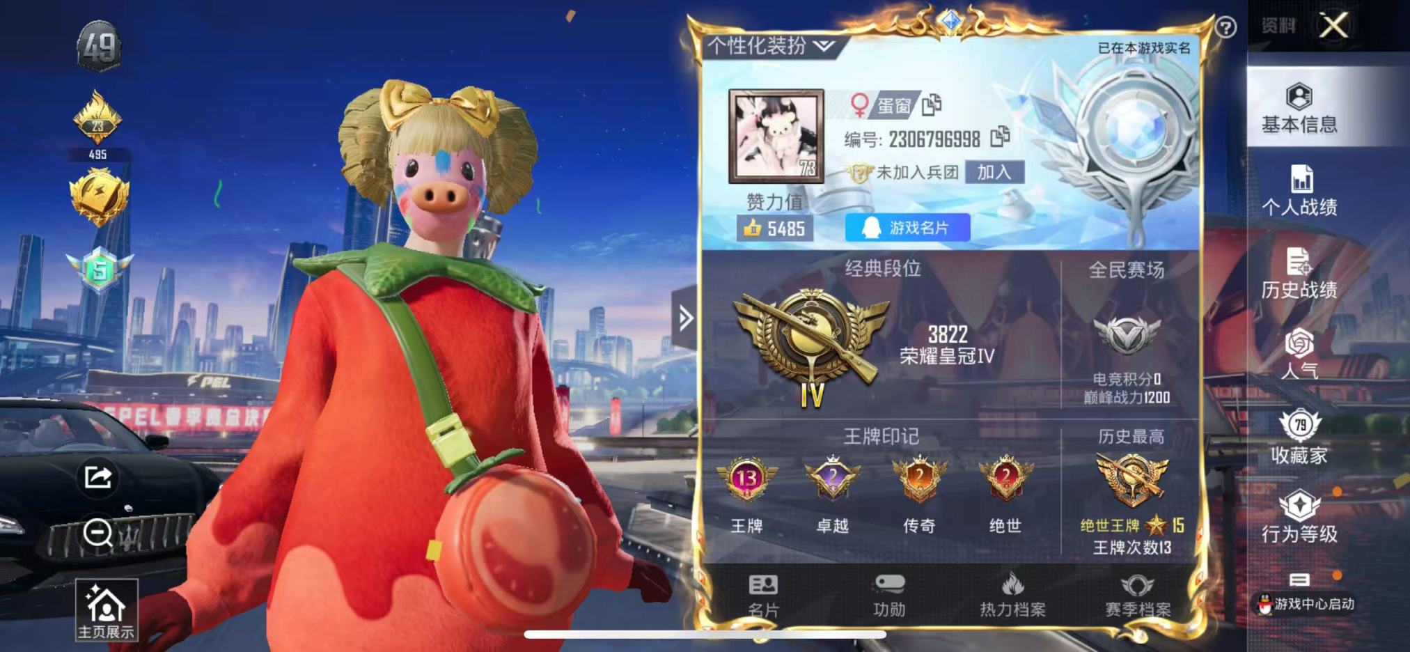 1937139-(可二次实名) 苹果Q-106617热力值 13王牌印记 历史绝世王牌15星 232套装 244枪皮 （绝世印记 雪国小丑 猪妹巧克力三姐妹 馨动时刻 童趣迷兔 甜梦小狐 都市赤蝎金