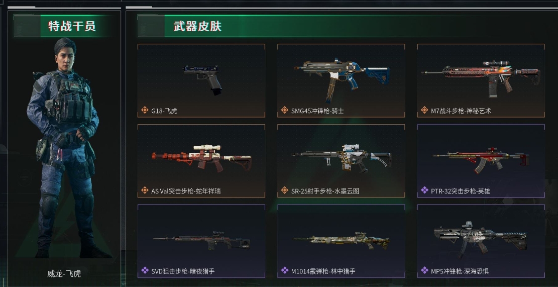 三角洲行动账号QQPX_2046174-424M 214000K哈夫币 129枪皮 9级通行证等级 60行动等级 50战场等级 基础安全箱(1X2)  【套装】 飞虎套  【特战干员外观】 威龙-飞虎  【近