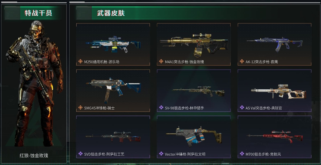 三角洲行动账号QQPX_2049499-128M 35297K哈夫币 96枪皮 16级通行证等级 60行动等级 10战场等级 基础安全箱(1X2)  【套装】 蚀金玫瑰套  【特战干员外观】 红狼-蚀金玫瑰 