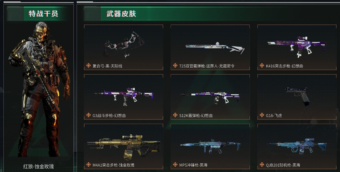 三角洲行动账号QQPX_2075724-70M 25K哈夫币 158枪皮 天才少年 46级限定通行证等级 60行动等级 24战场等级  高级安全箱(2X3)已开【套装】 蚀金玫瑰套 黑海套 飞虎套 幻想曲套 