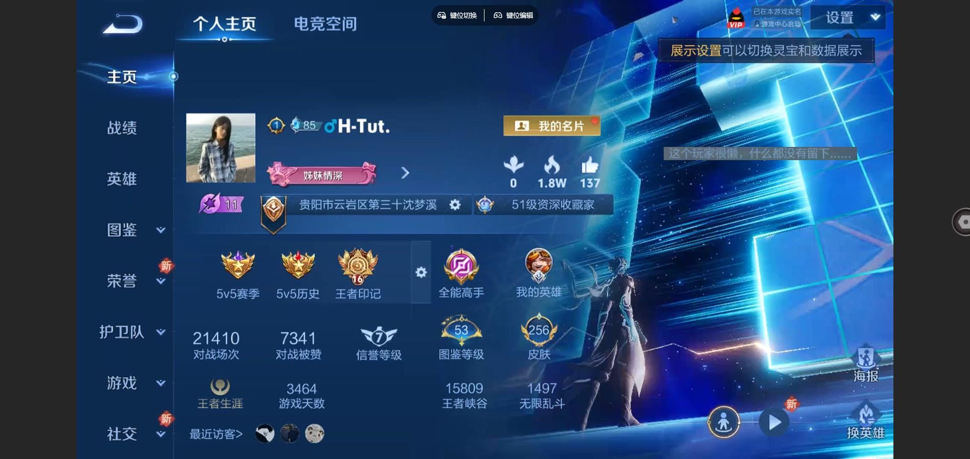 王者荣耀账号安卓QQ器灵螭龙剑 落雪白狼 愿照九州拓 山海炽霜斩 至尊宝 冰封战神 安卓Q-V7-256皮肤1典藏1无双