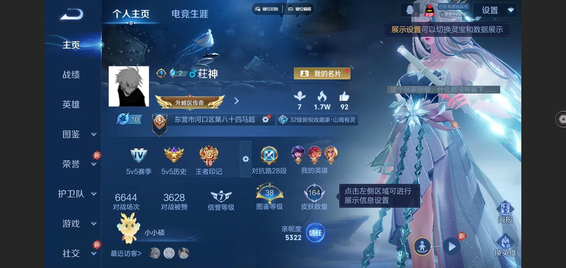 王者荣耀账号苹果QQ山海苍雷引 山海琳琅生 山海炽霜斩 神威  苹果Q-V6-164皮肤1典藏6传说-(可二次) 328