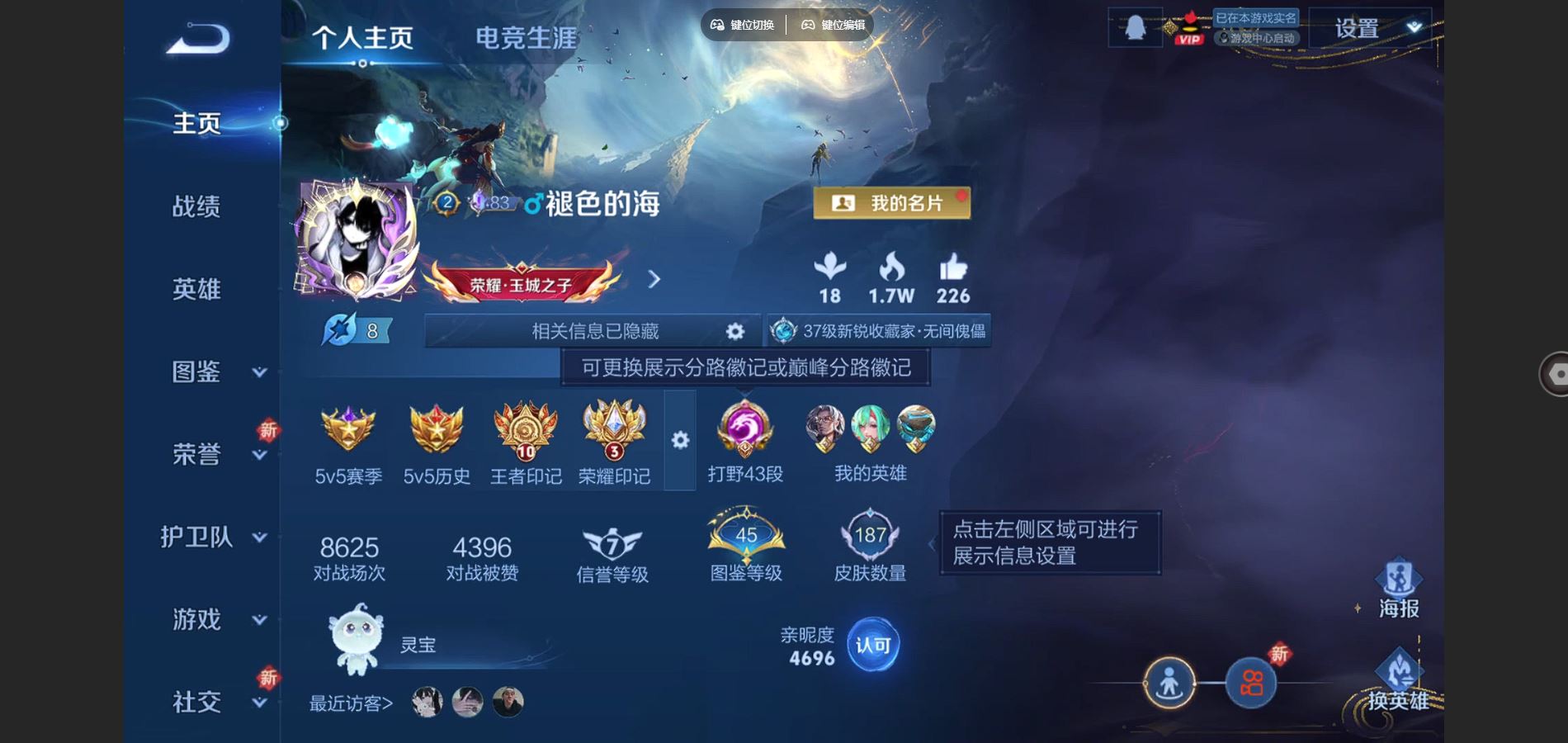 王者荣耀账号安卓QQ 朽木白哉 落雪白狼 逐花归海 九山相柳 安卓Q-V7-187皮肤1典藏1珍品传说9传说-(可二次)