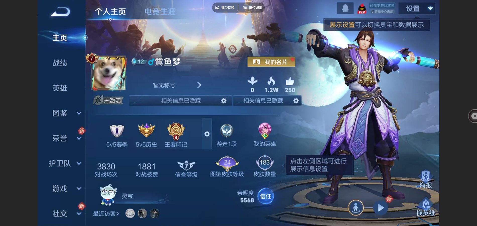 王者荣耀账号安卓QQ神威 至尊宝 山海炽霜斩 零号赤焰 无双飞将 愿照山河定 安卓Q-V7-183皮肤11传说1星元-(