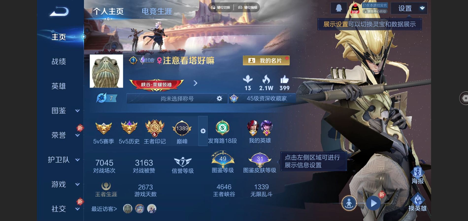 王者荣耀账号安卓QQV8-225皮肤1典藏12传说1星元62史诗69限定- 2377紫星币 
【典藏】 弑枪猎影 
【星