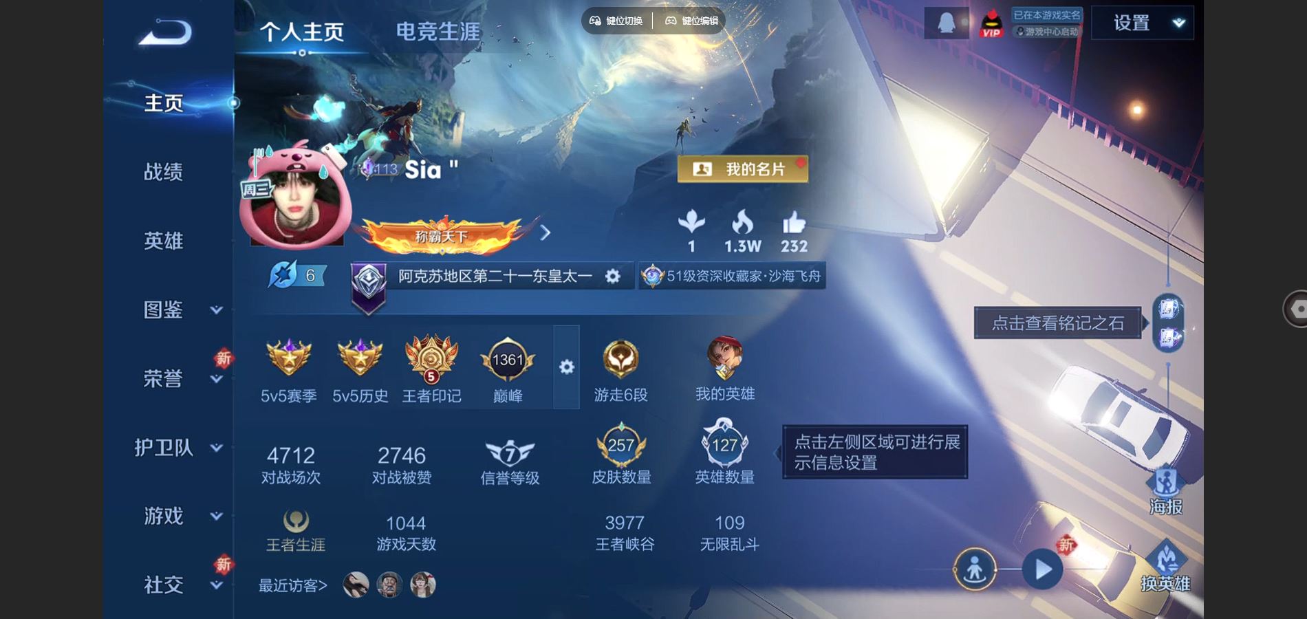 王者荣耀账号安卓QQV7-257皮肤1典藏3珍品传说10传说1星元63史诗84限定- 278紫星币 
【全皮英雄】 影全