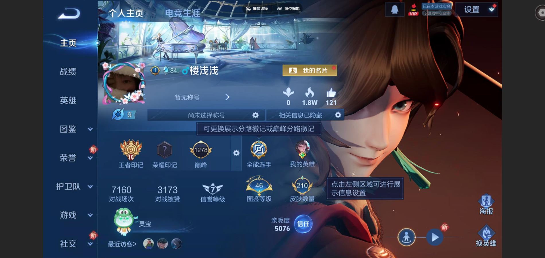 王者荣耀账号安卓QQV7-210皮肤13传说54史诗72限定-5309紫星币 255幸运值 
【传说】 逐花归海 马超琥