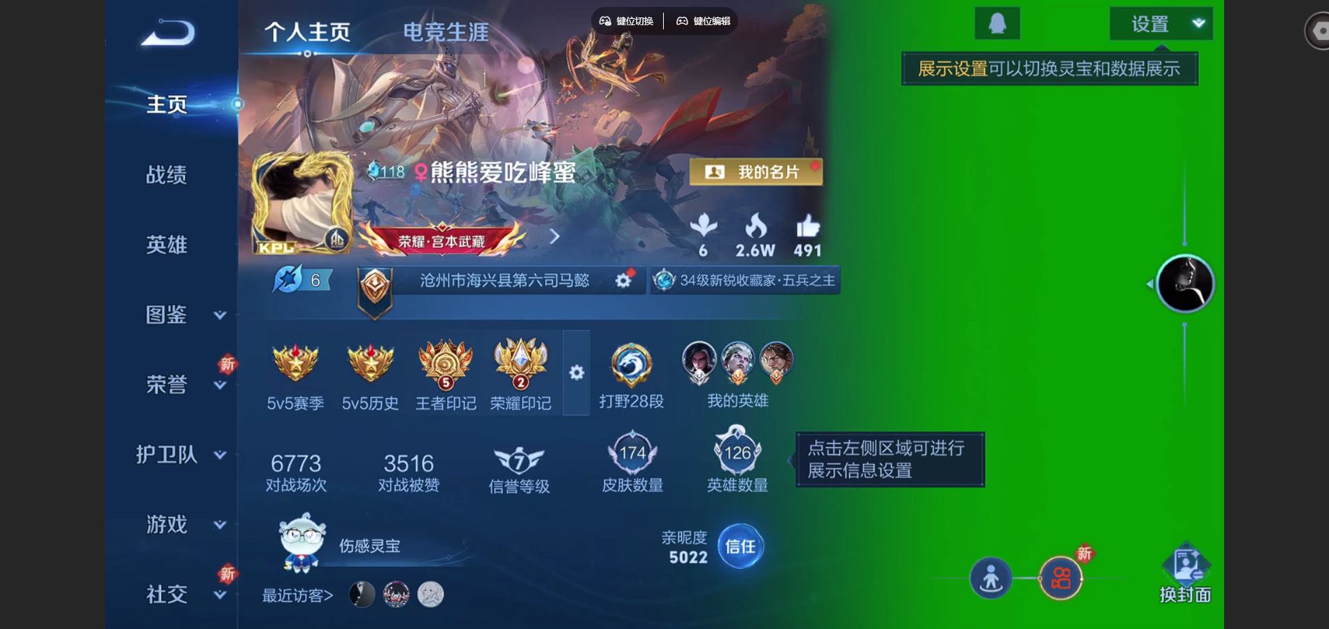 王者荣耀账号安卓QQ126英雄-174皮肤-174皮肤4传说47史诗49限定-1891紫星币 
【传说】 逐花归海 鸣野