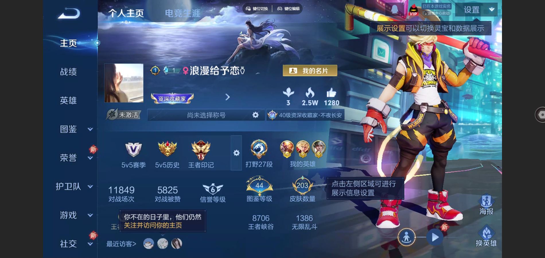 王者荣耀账号安卓QQ3金标 李信 孙悟空 嬴政 V8-203皮肤1典藏7传说59史诗76限定-2061紫星币 
【典藏】