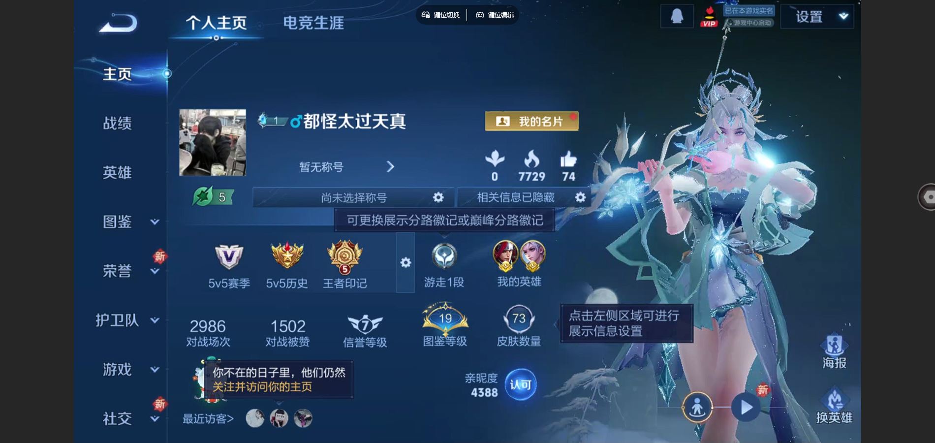 王者荣耀账号苹果QQ2金标 韩信 亚连 打野40段 苹果Q-73皮肤1无双3传说1星元20史诗20限定-1507紫星币 