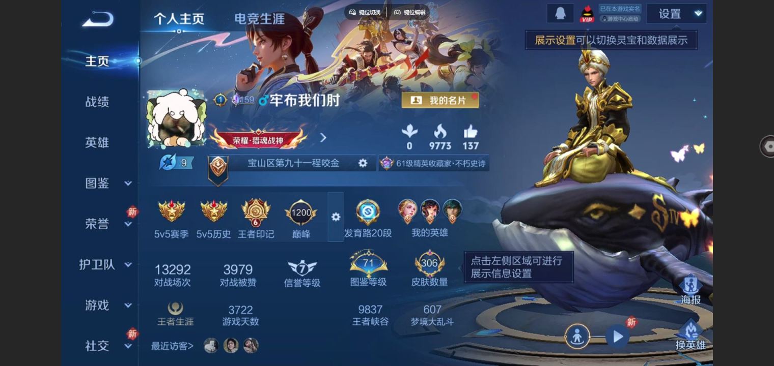 王者荣耀账号安卓QQV9-306皮肤4典藏20传说2星元87史诗111限定- 5149紫星币 
【全皮英雄】 盾山全皮 