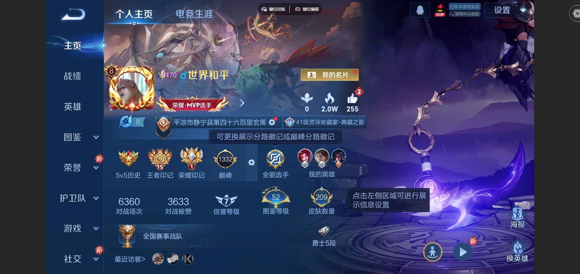 王者荣耀账号安卓QQV8-209皮肤2典藏10传说1星元67史诗79限定-2616紫星币 
【全皮英雄】 影全皮 
【典