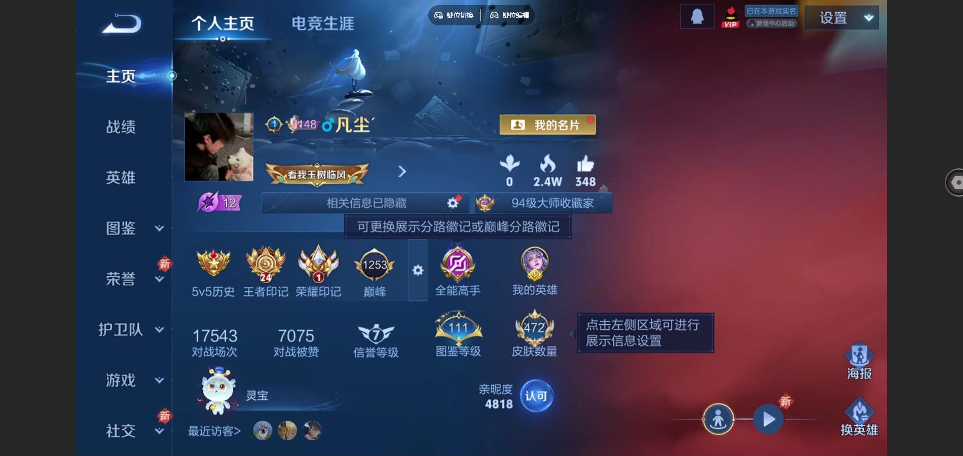 王者荣耀账号苹果QQ苹果Q-V9-472皮肤2典藏1珍品传说43传说4星元151史诗186限定- 2404紫星币 
【全