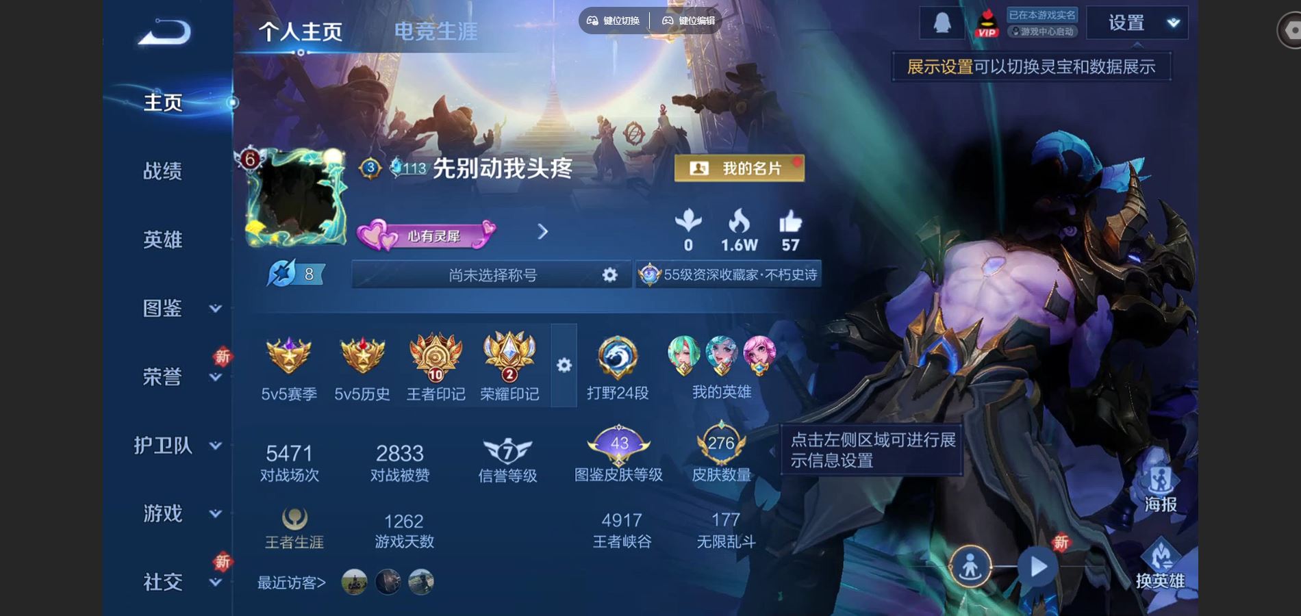 王者荣耀账号安卓QQ127英雄-276皮肤-V8-276皮肤2典藏1珍品传说17传说2星元94史诗86限定- 2270紫