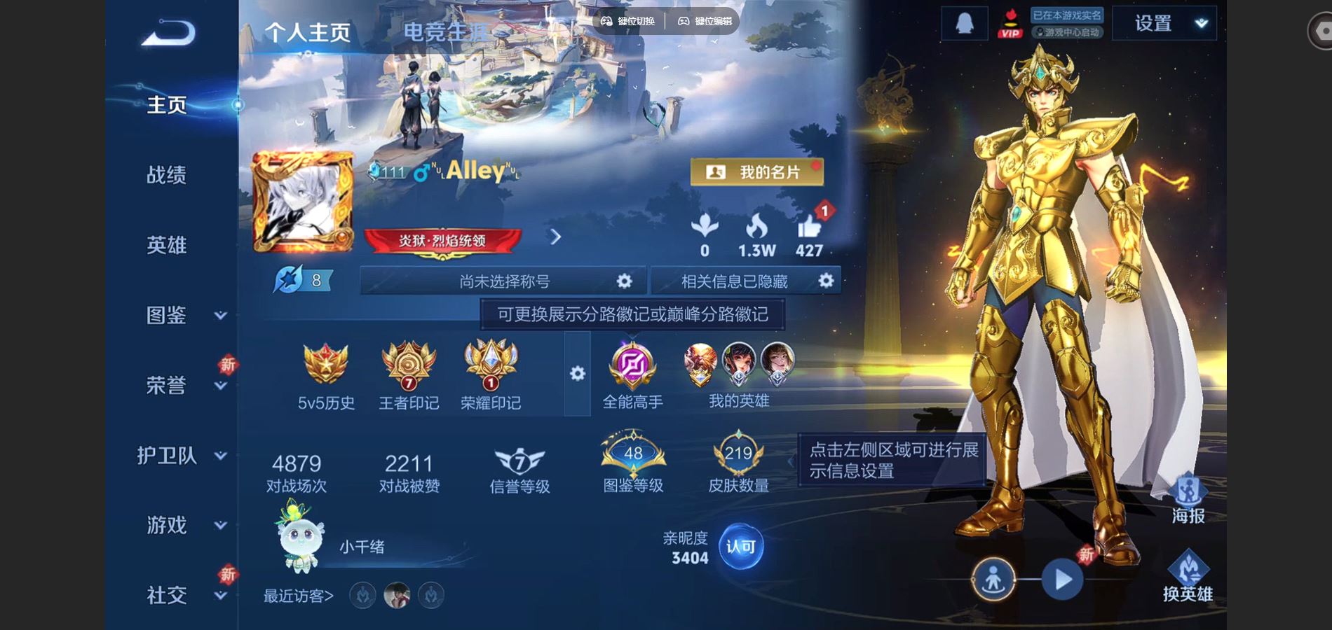 王者荣耀账号安卓QQ125英雄-219皮肤-V8-219皮肤1典藏9传说1星元56史诗71限定- 2421紫星币 
【全