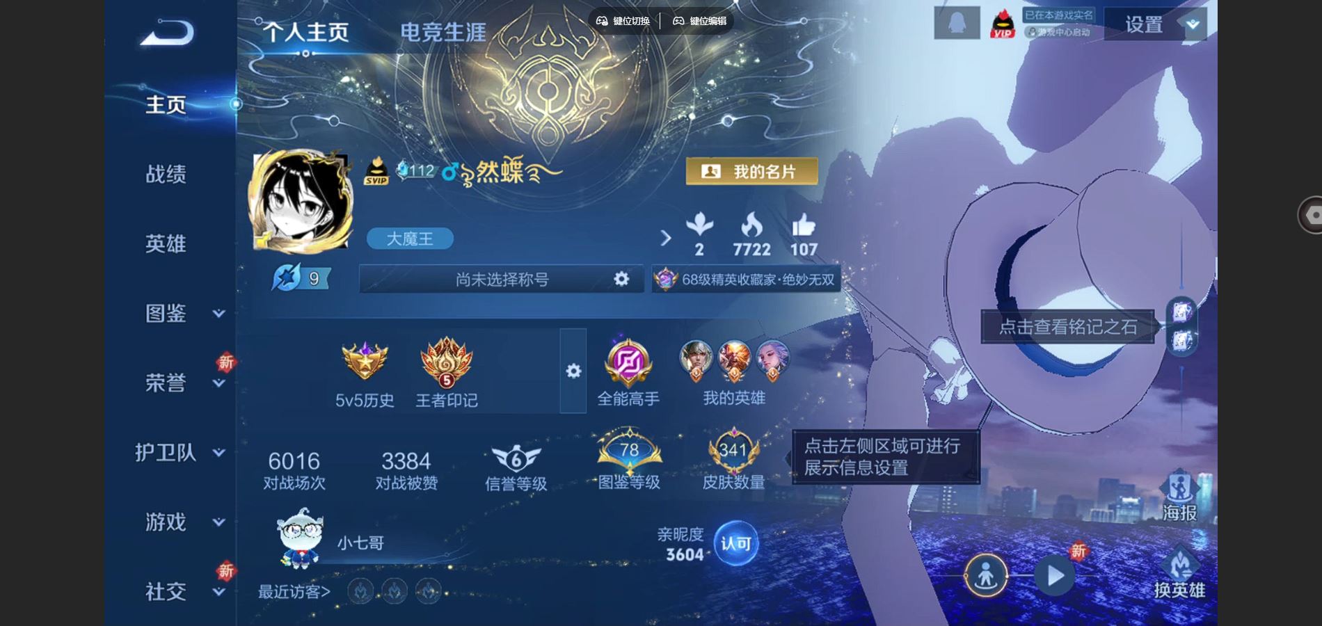 王者荣耀账号安卓QQV9-342皮肤2典藏1无双2珍品传说30传说1星元103史诗111限定- 1222紫星币 
【全皮