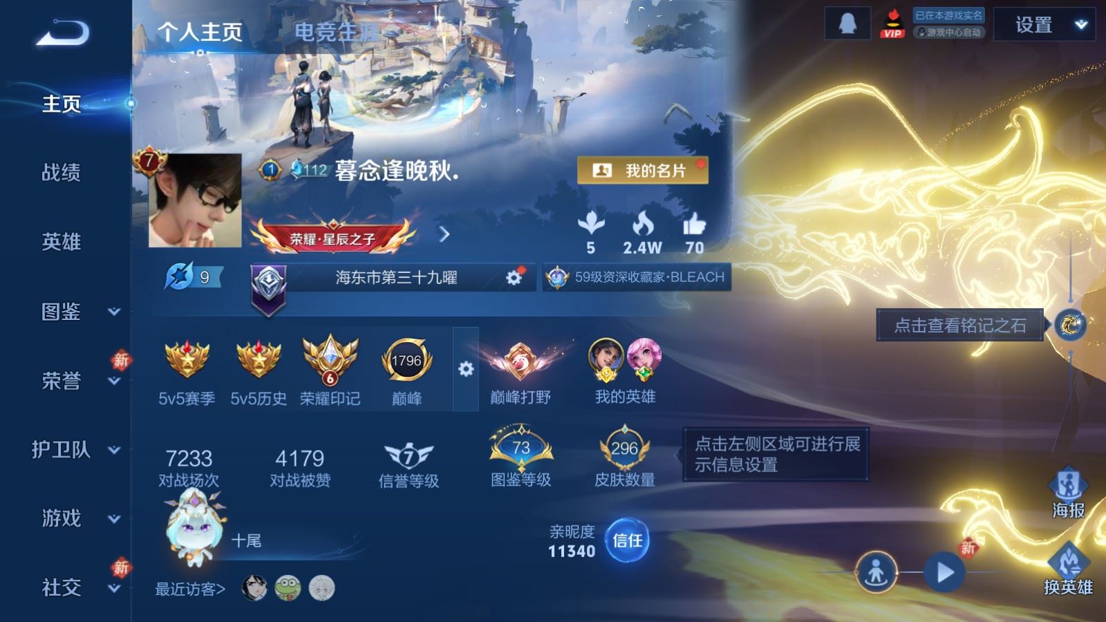 王者荣耀账号安卓QQ1金标 曜 V8-296皮肤2典藏1无双4珍品传说23传说1星元-95史诗114限定1370紫星币 