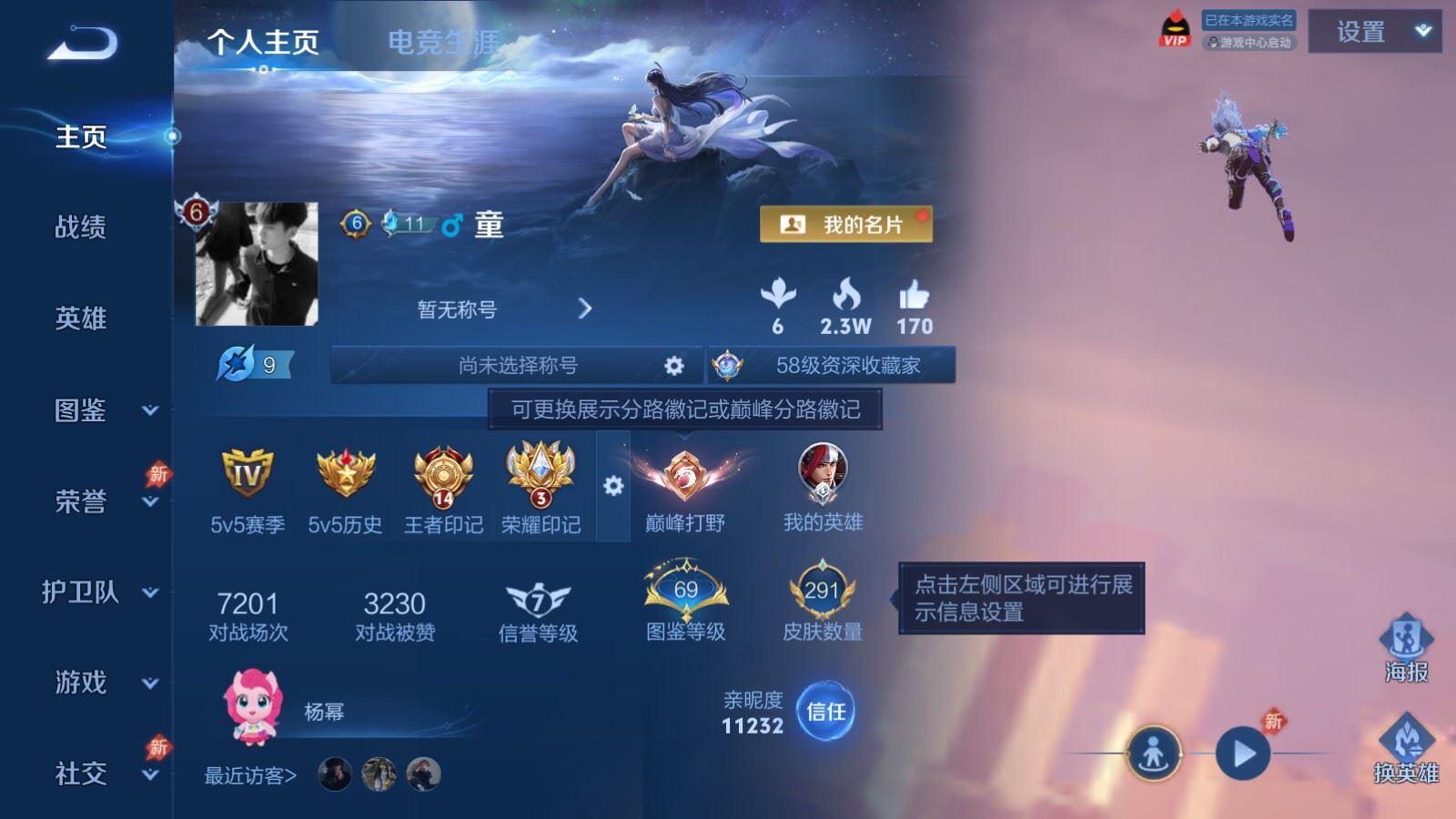 王者荣耀账号安卓QQV7-291皮肤2典藏10传说3星元-93史诗99限定 1245紫星币 
【典藏】 全息碎影 弑枪猎